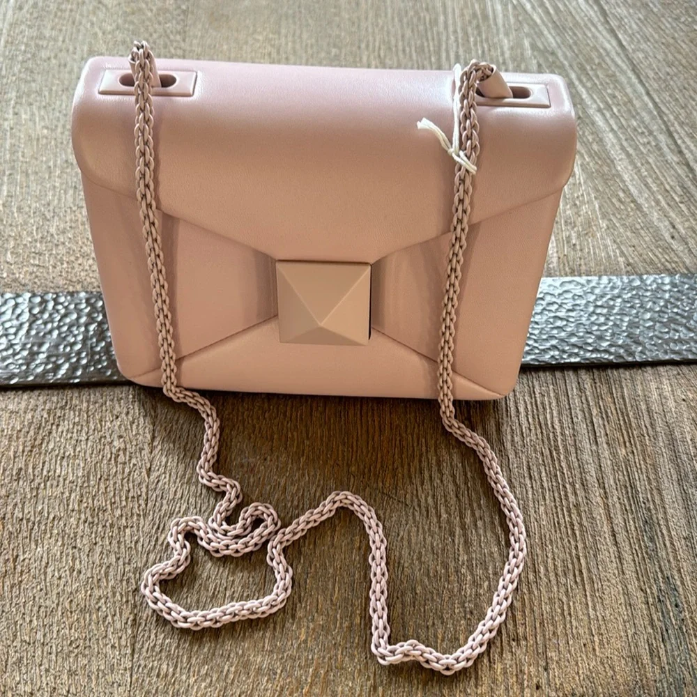 Valentino rockstud rose quartz pale pink pastel Roman stud pink crossbody bag